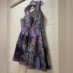 Eliza J. | Floral Brocade Sleeveless Fit & Flare Cocktail Dress